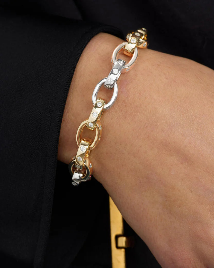 Ashley Chain Link Bracelet Mixed Metal 4MM