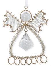 Seed Bead Wire Angel Ornaments with Rhinestones - Assorted Styles