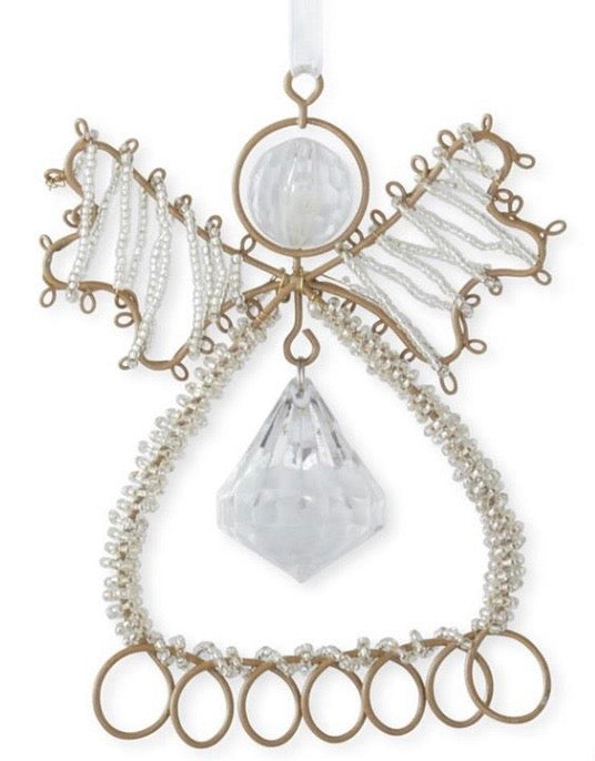 Seed Bead Wire Angel Ornaments with Rhinestones - Assorted Styles