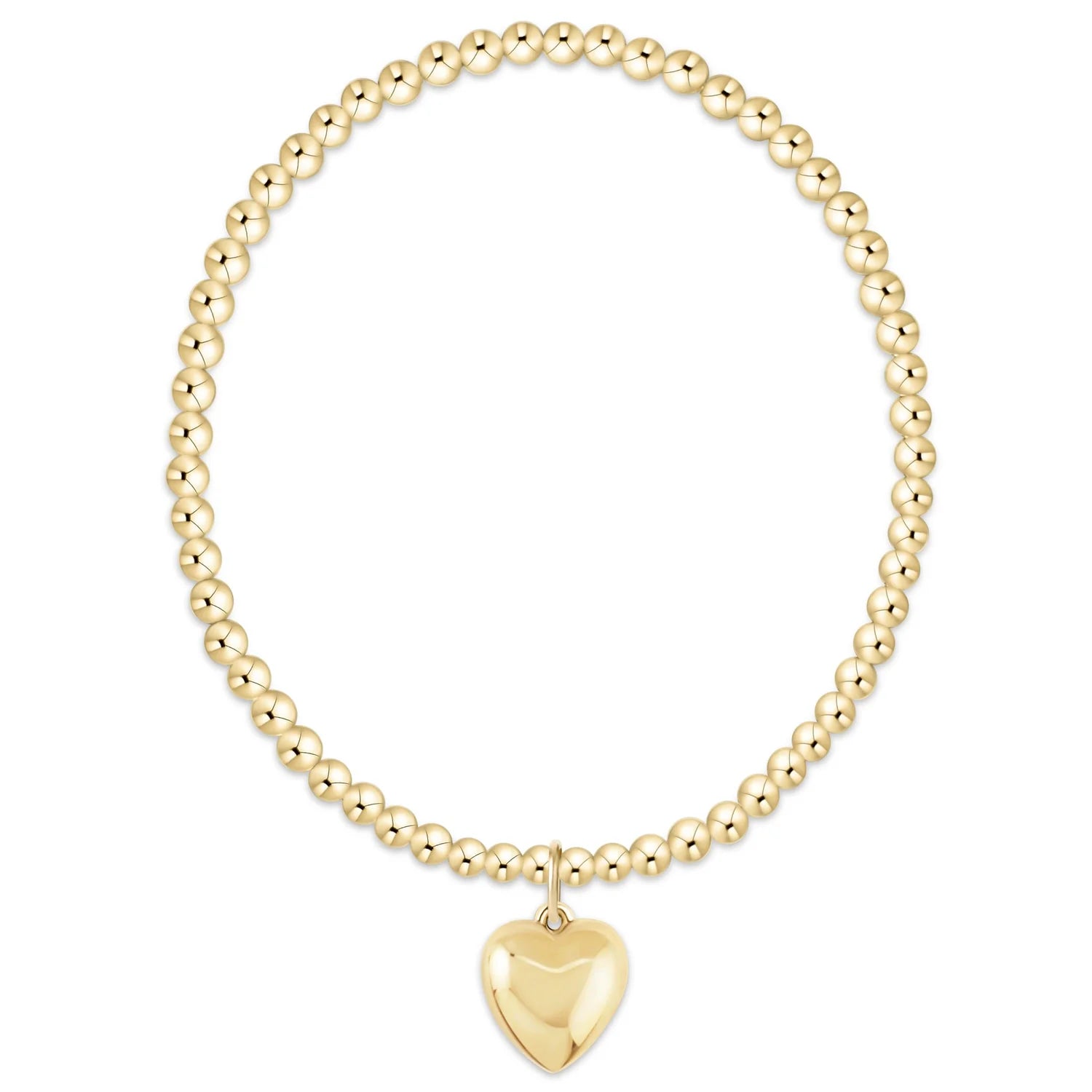 Classic Gold 3mm Bracelet Gold- Love Plush Charm