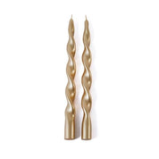 Lumière Twist Formal Taper Candles Set of 2- Gold