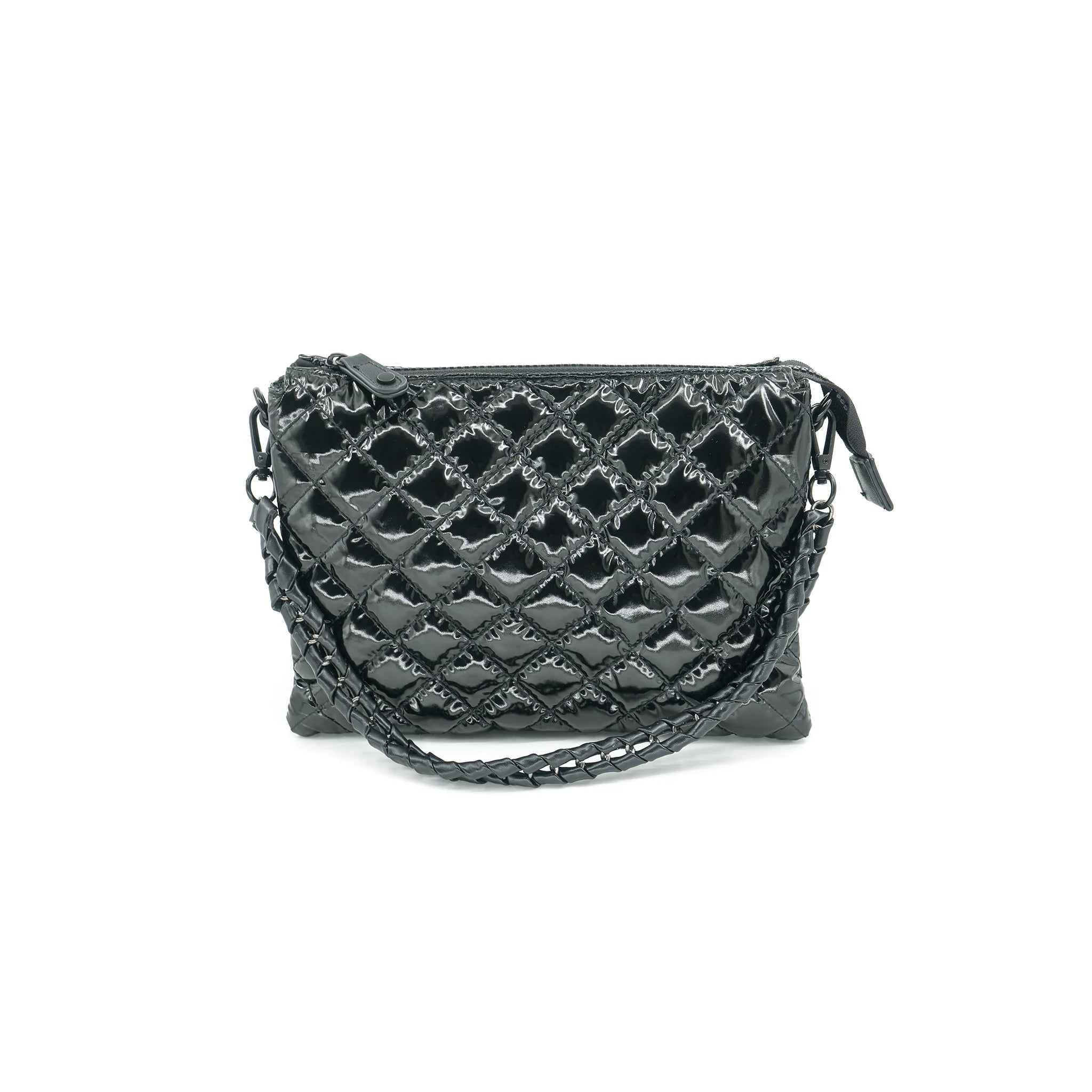 Quilted Bag - Patent Black