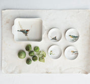 Stoneware Dish w/ Bird on Branch, 4 Styles