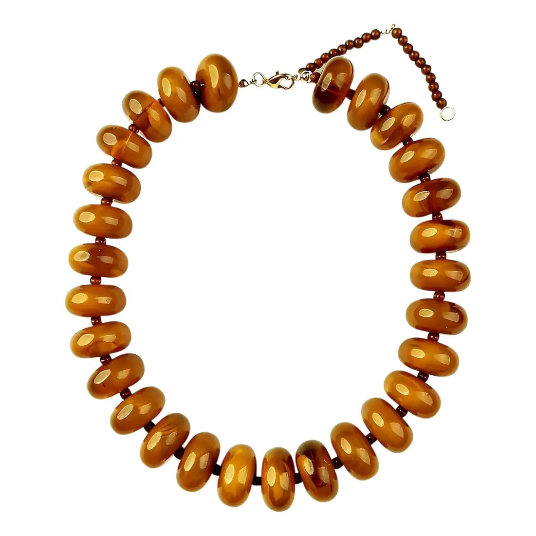 Bailey Chunky Beaded Necklace - Tortoise
