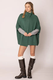 Button Neck Cardigan / Green