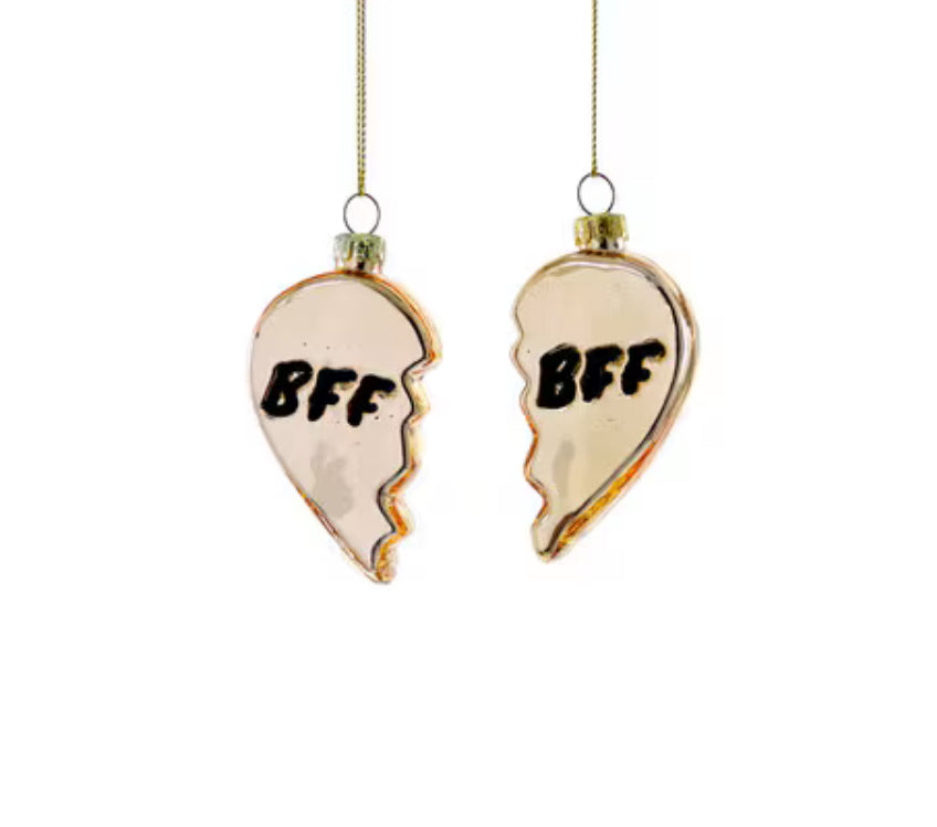 Ornament- BFF Heart-Gold Set2