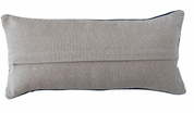 Cotton Velvet Embroidered Lumbar Pillow w/ Beetles & Chambray Back