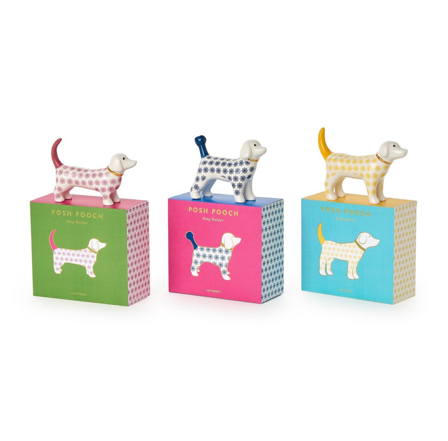 Ceramic Dog Ring Holder- Assorted Colors