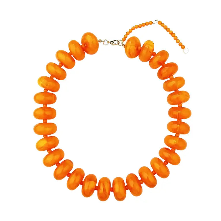 Bailey Chunky Beaded Necklace -Orange