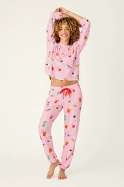 PJ Salvage- First Chair, Last Call Cocktail Print Jogger Pajama Pants