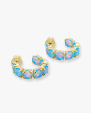 Oh She Fancy .75 Blue Opal Hoops