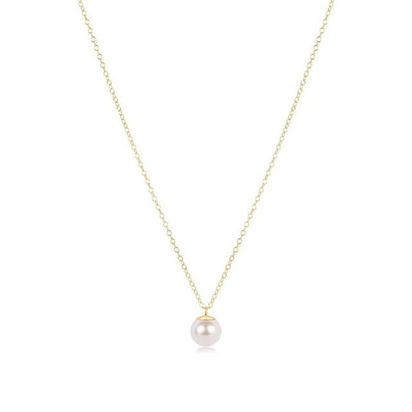 16” Necklace Gold - Classic Pearl 8mm Charm