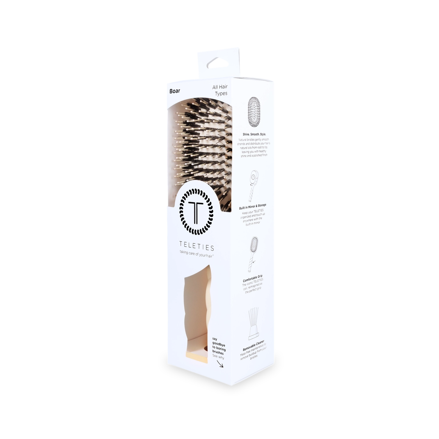 Boar Bristle Hair Brush / Tan