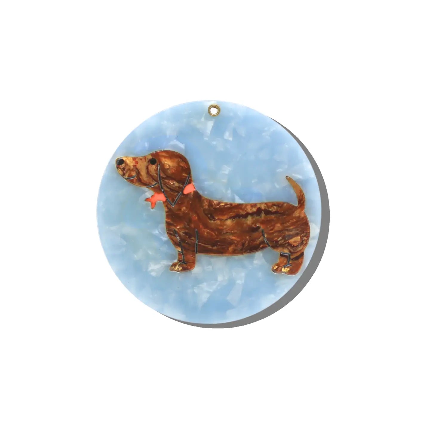 Hand Painted Vintage Compact Mirror - Dachsuhund