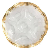 Gold Edge Ruffle Section Platter