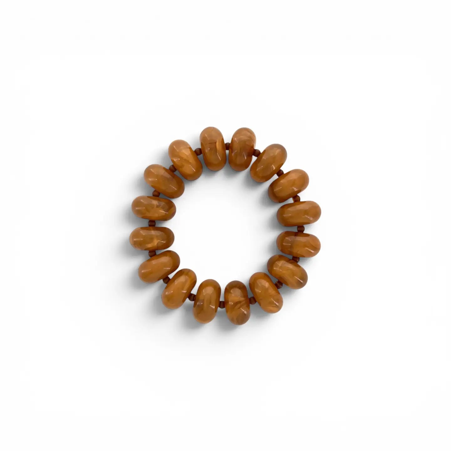 Rondelle Chunky Stretch Bracelet - Amber