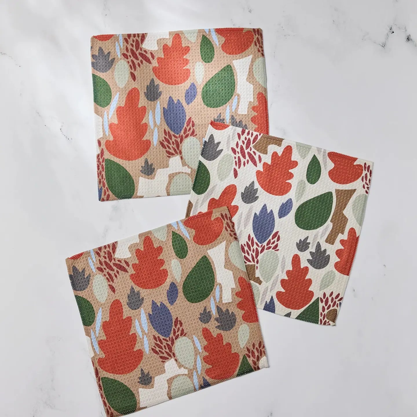 Dishcloth Set - Cut Paper Leaves