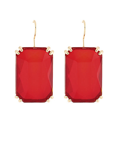 Octagon Stone Earrings