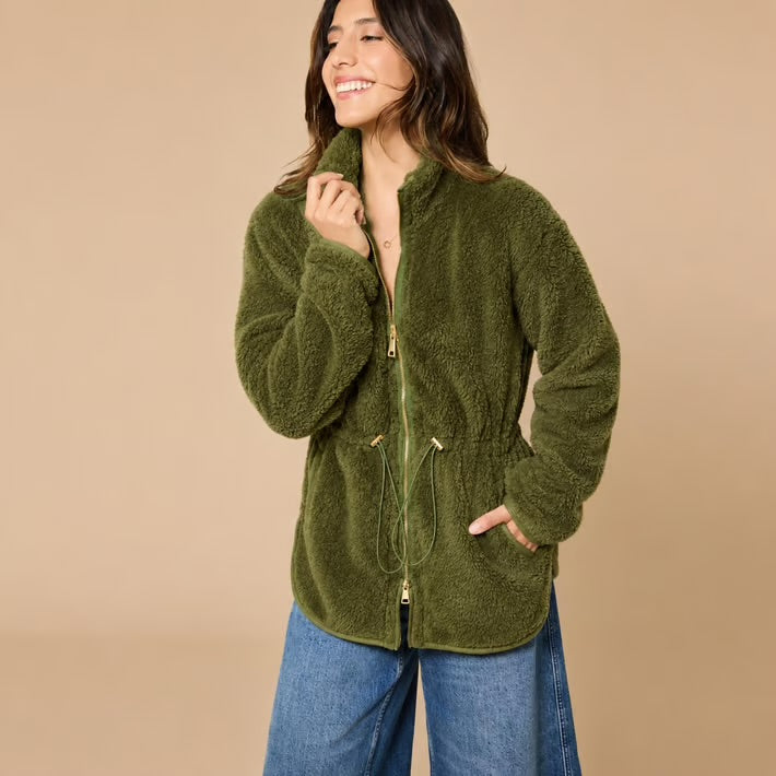 DreamPlush Zip Tunic-Olive