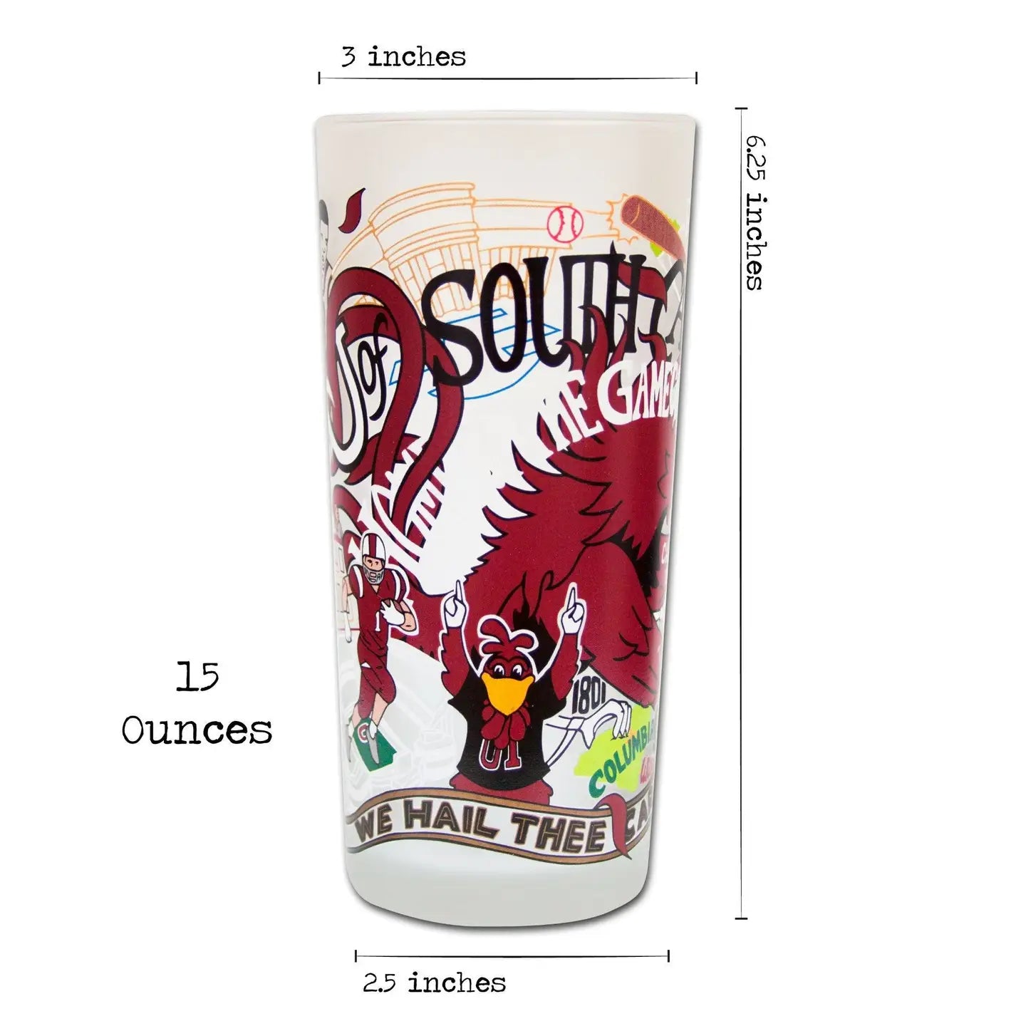 Collegiate Drinking Glass / South Carolina University