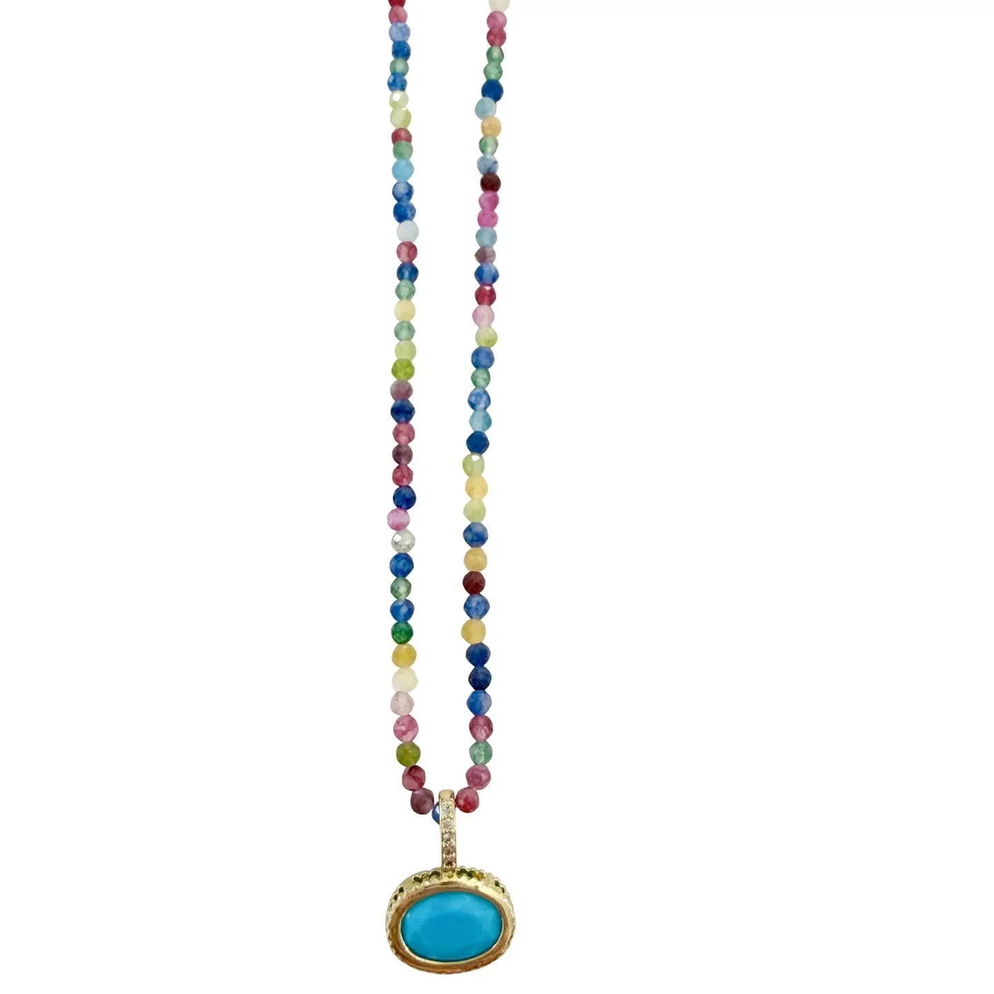 Tyson Beaded Necklace with Charm - Multi