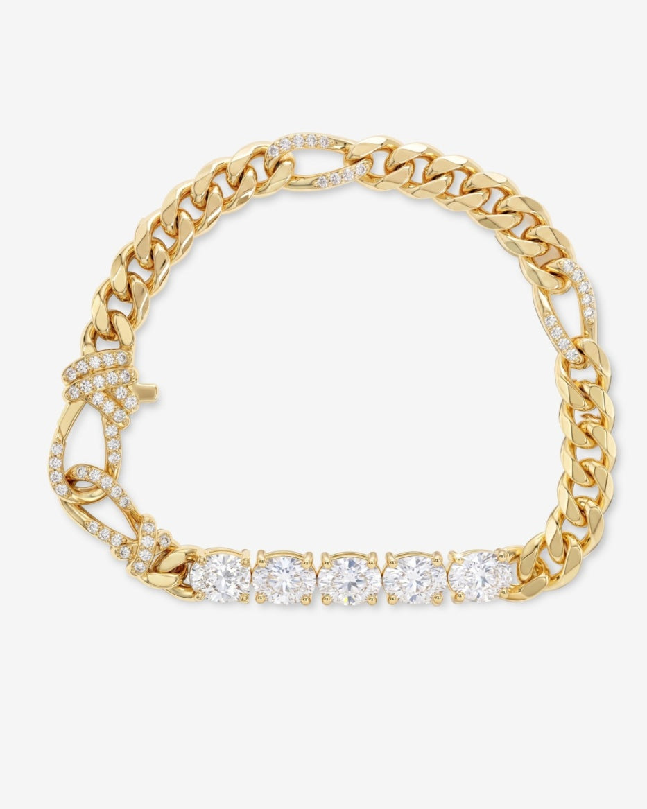 Knot Diamonds Figaro Chain Bracelet