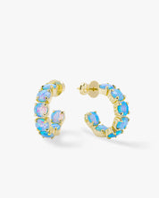 Oh She Fancy .75 Blue Opal Hoops