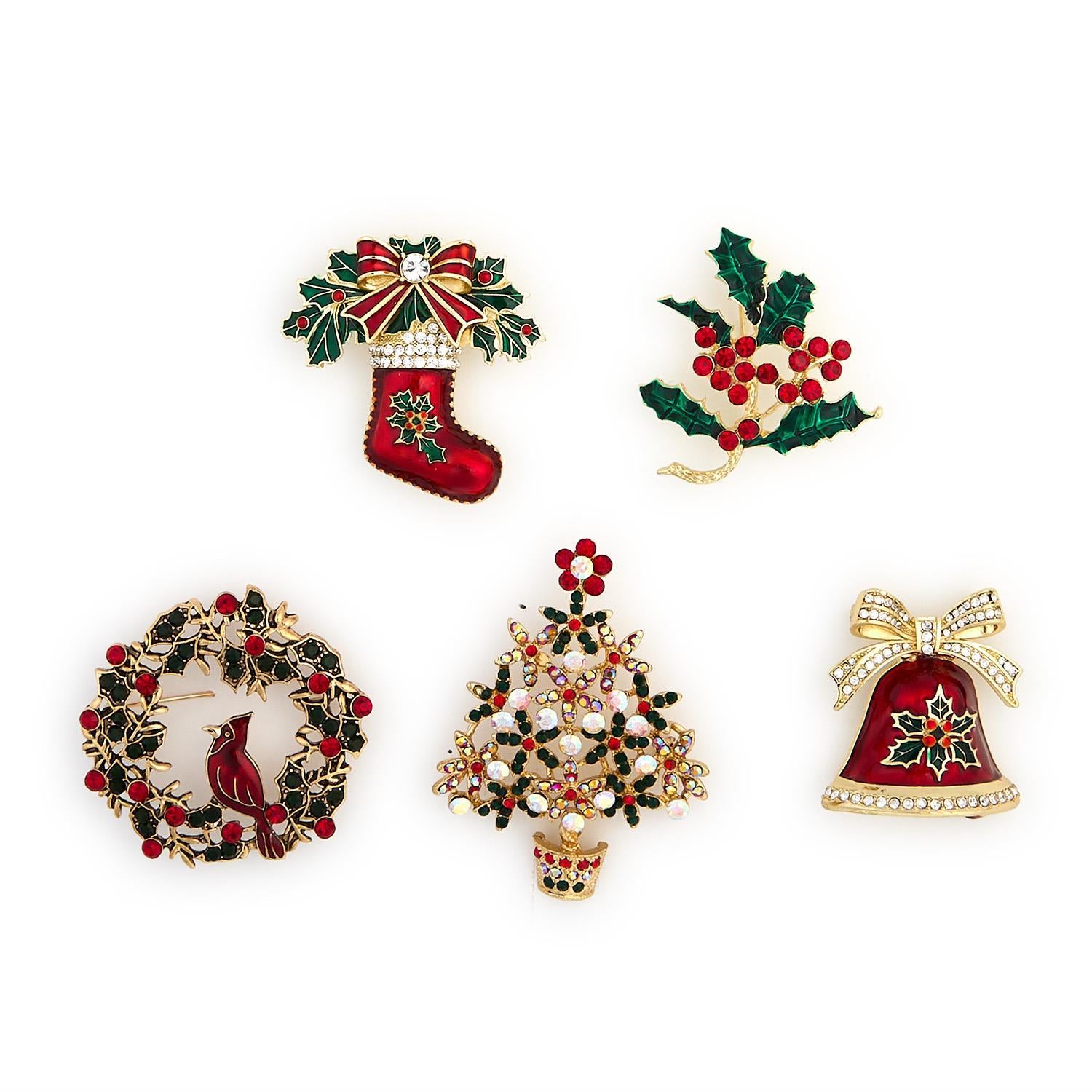 Holiday Brooch - Crystal Assorted