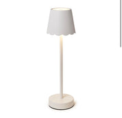 White LED Cordless Table Lamp With Scalloped Edge