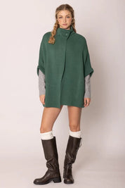 Button Neck Cardigan / Green