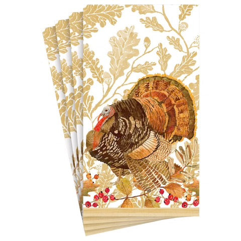 Caspari Guest Napkin - Woodland Turkey