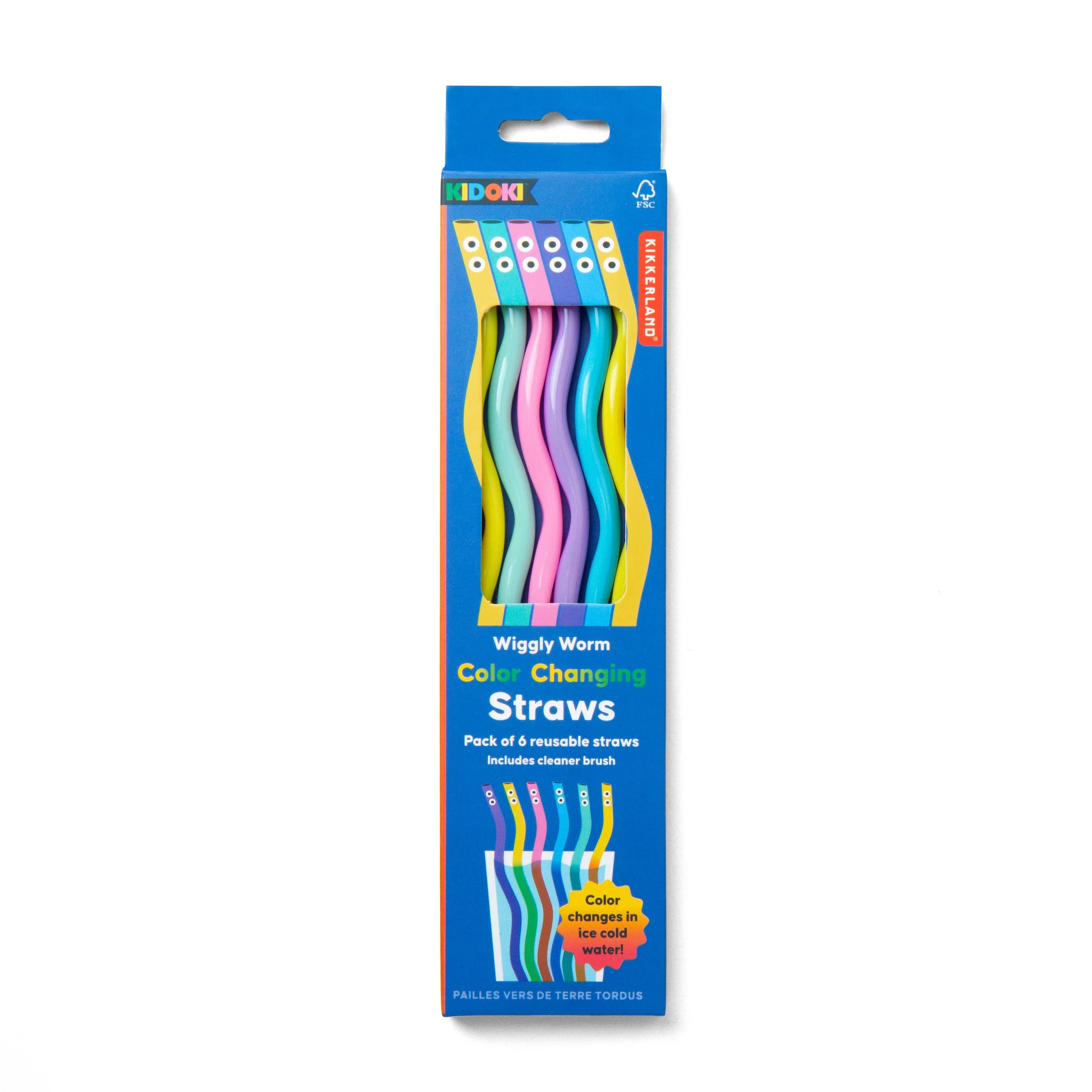 Kidoki WigglyWorm Colors hang Straws