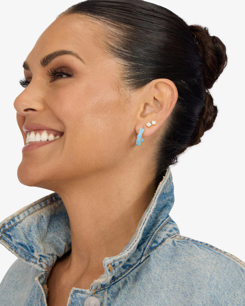 Oh She Fancy .75 Blue Opal Hoops
