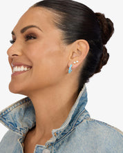 Oh She Fancy .75 Blue Opal Hoops