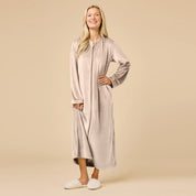Serenity Shear Mink Zip 3/4 Sleeve Robe - Coco