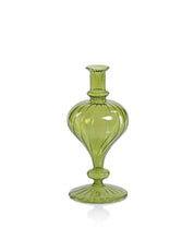 Venetian Spiral Vase - Turnip Shape Green