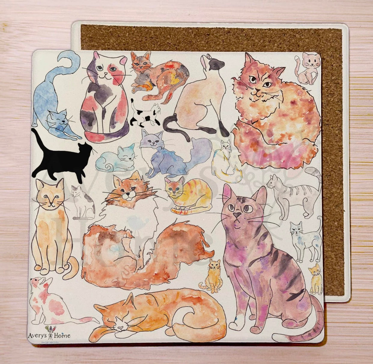 Stone Coaster / Adorable Cats