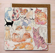 Stone Coaster / Adorable Cats