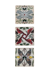 Enameled Metal Trays With Seasonal Botanicals