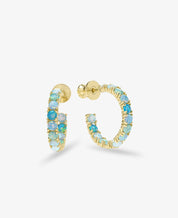 Heiress Ombré Hoops .75" Blue Opal