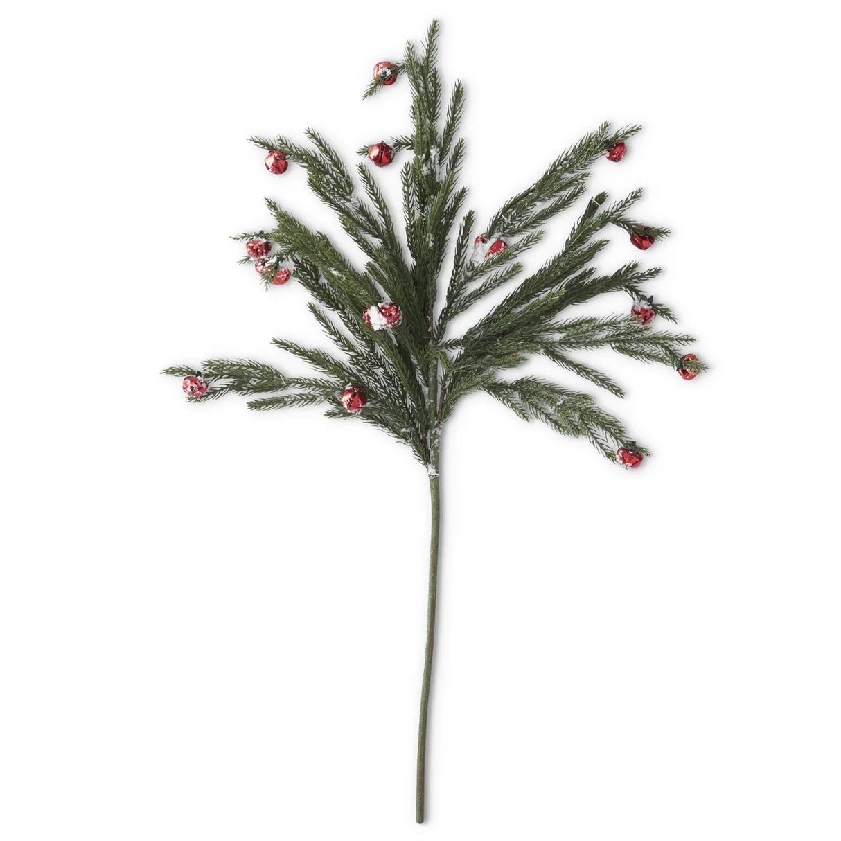 Snowy Pine Stem w/ Mini Red Bells 30.5