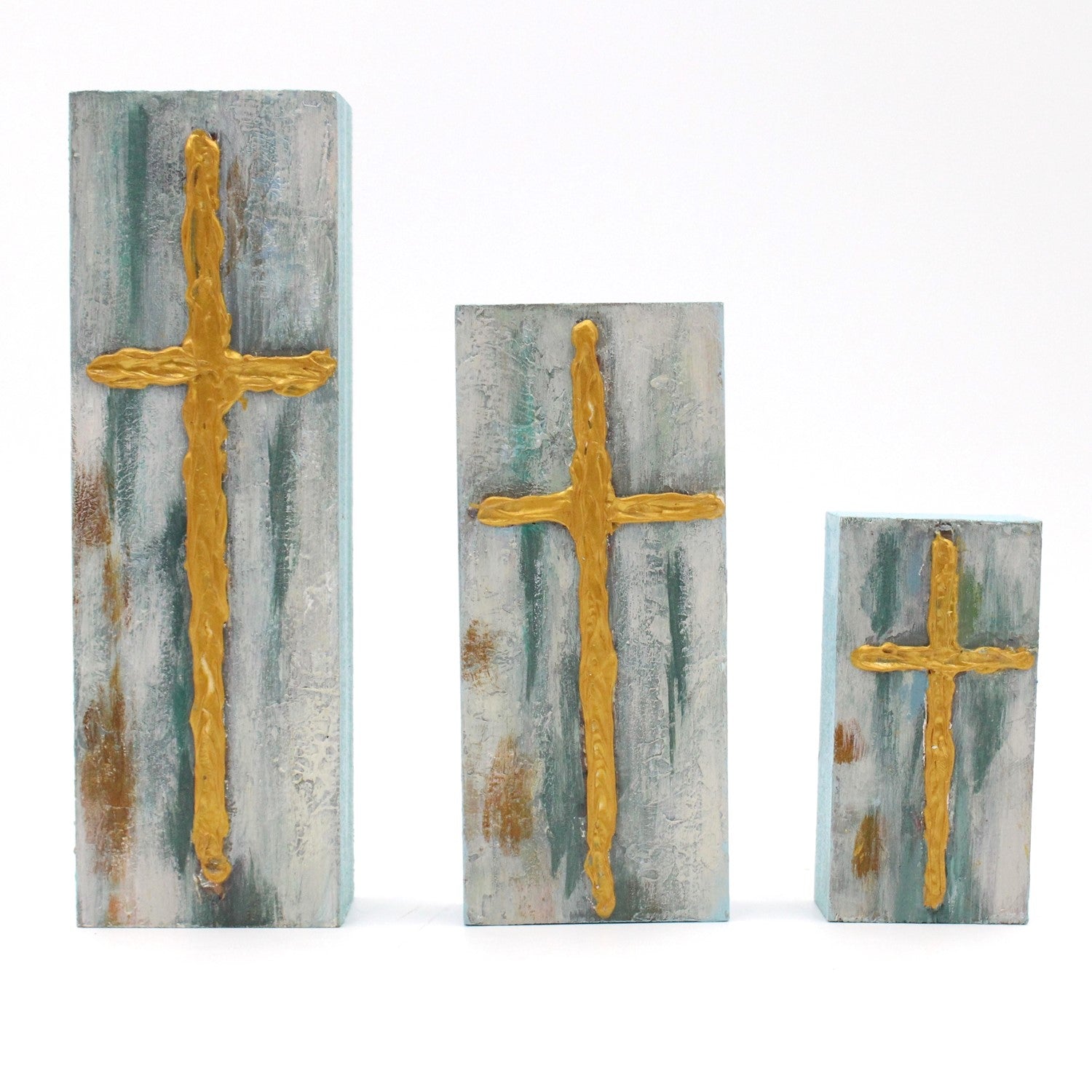 Handpainted Wood Cross Block - Assorted Sizes