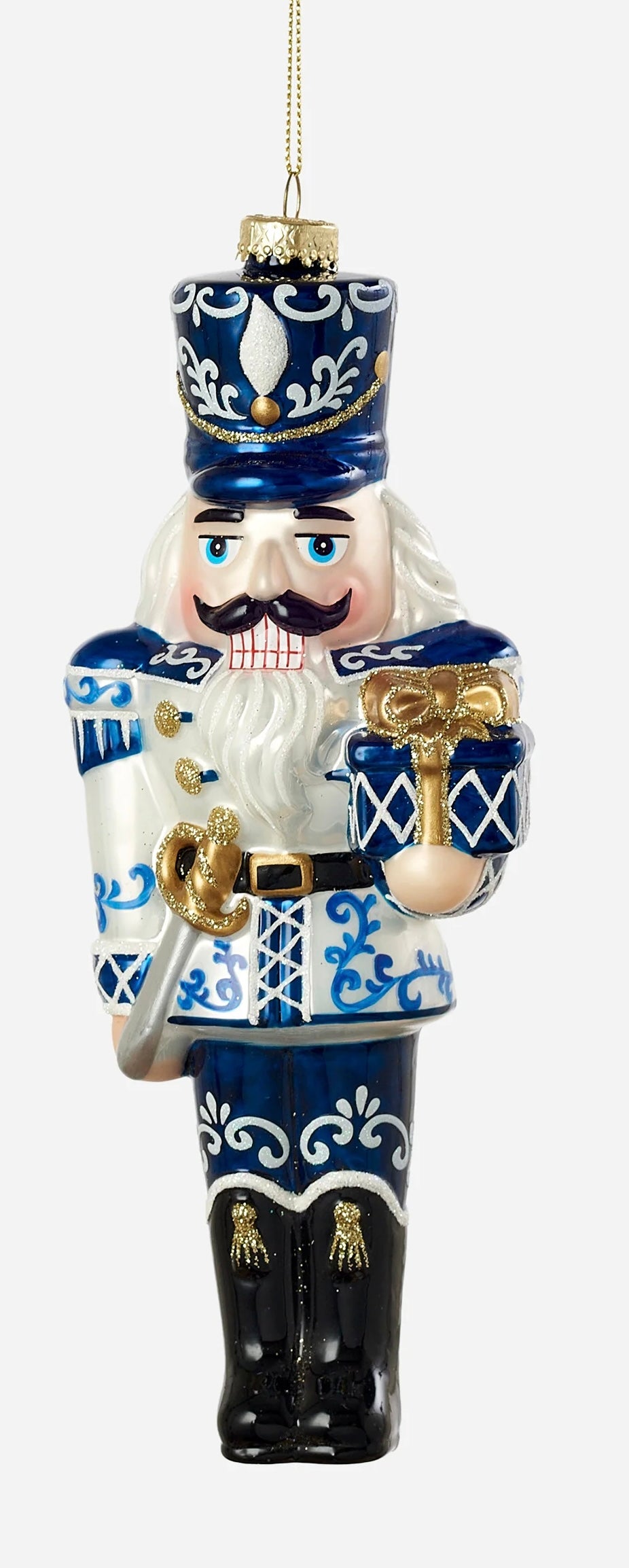 Ornaments/Glass - Nutcracker Blue/Gold