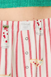 PJ Salvage- Martinis & Mistletoe Cocktail Print Flannel Pajama Pants