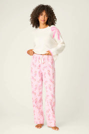 PJ Salvage-Sweeter Than Sugar Candy Cane Print Flannel Pants
