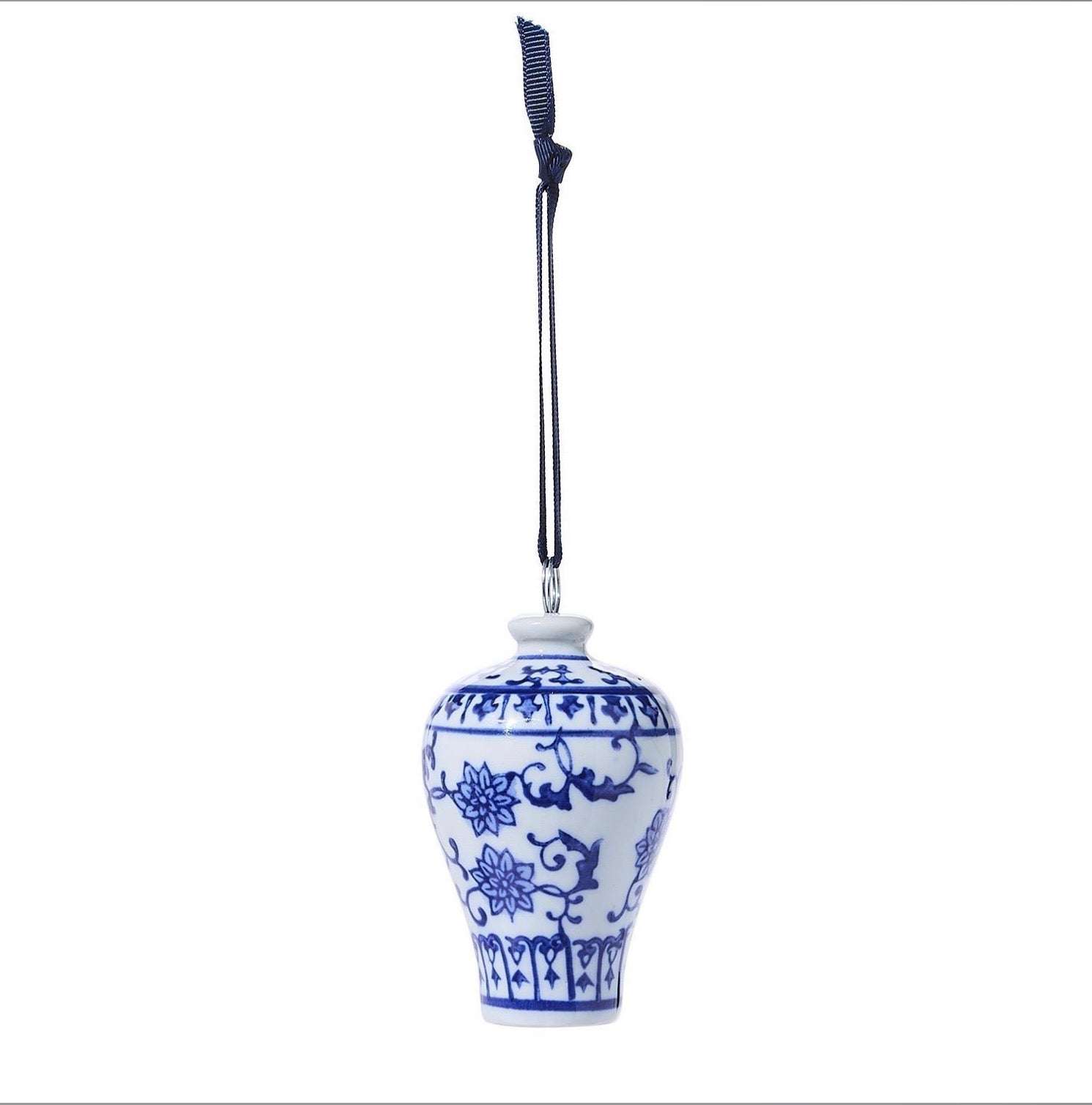 BLUE AND WHITE TEMPLE JAR ORNAMENT / PLACE CARD HOLDER