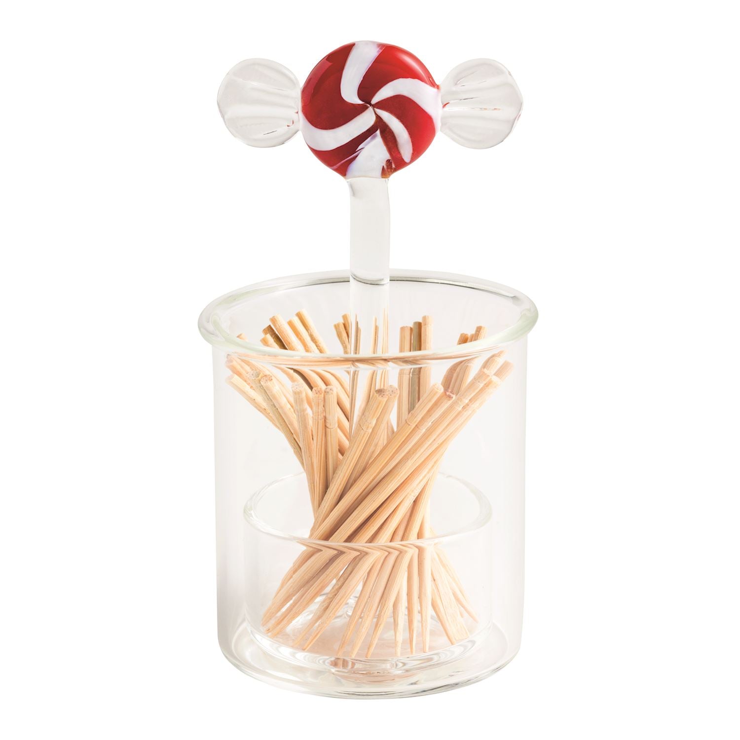 Glass Toothpick Caddy Set-Peppermint