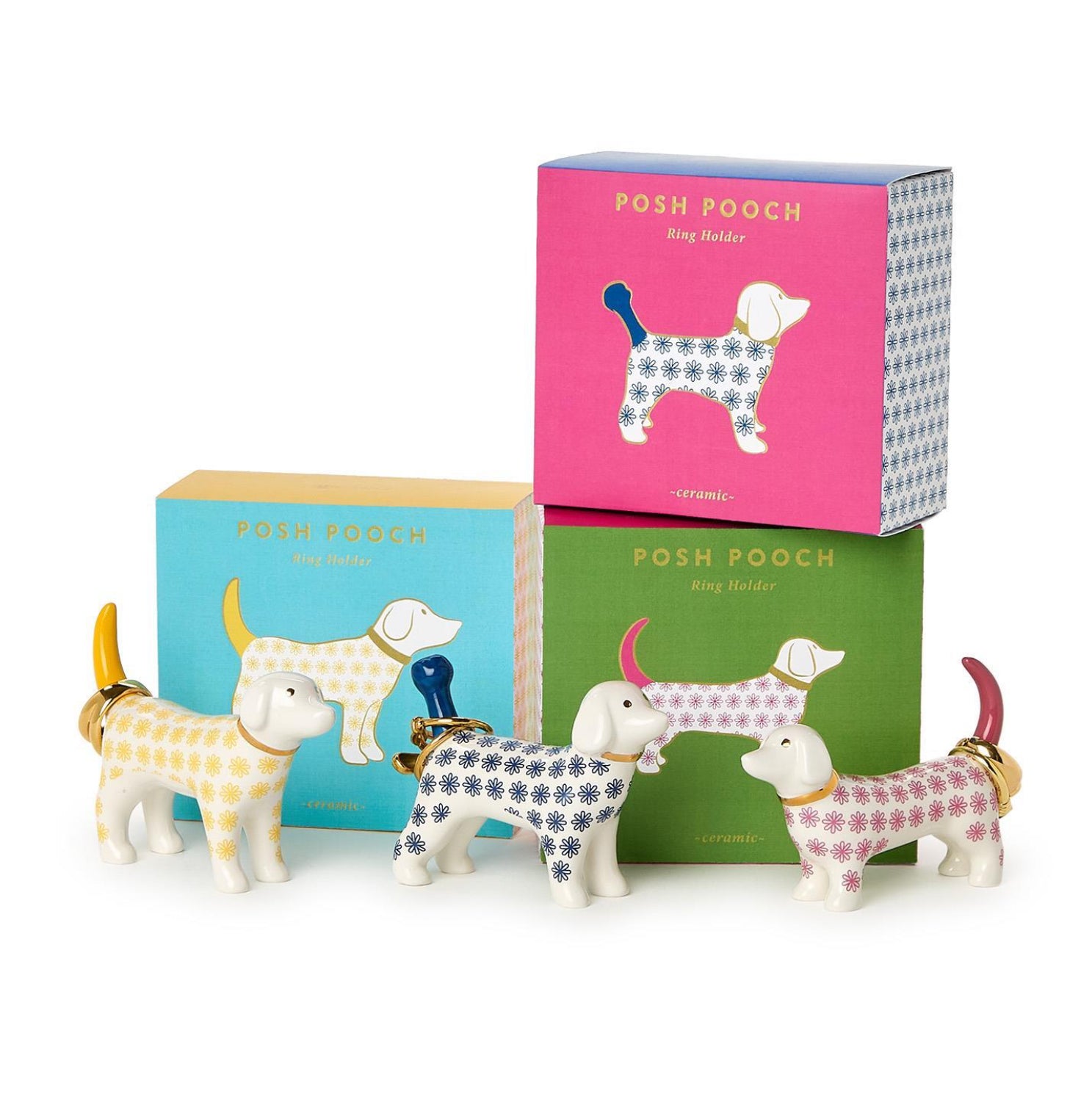 Ceramic Dog Ring Holder- Assorted Colors