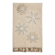 White Christmas Beaded Towels