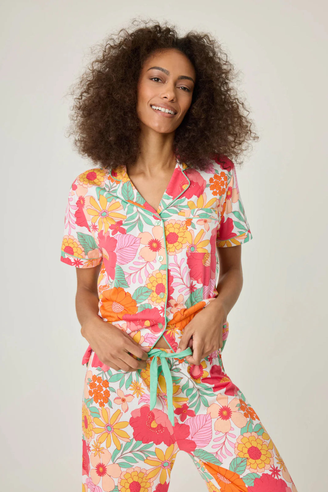 PJ Salvage Whimsy Floral Cropped PJ Set